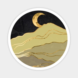 Gold landscape with moon #6 Magnet